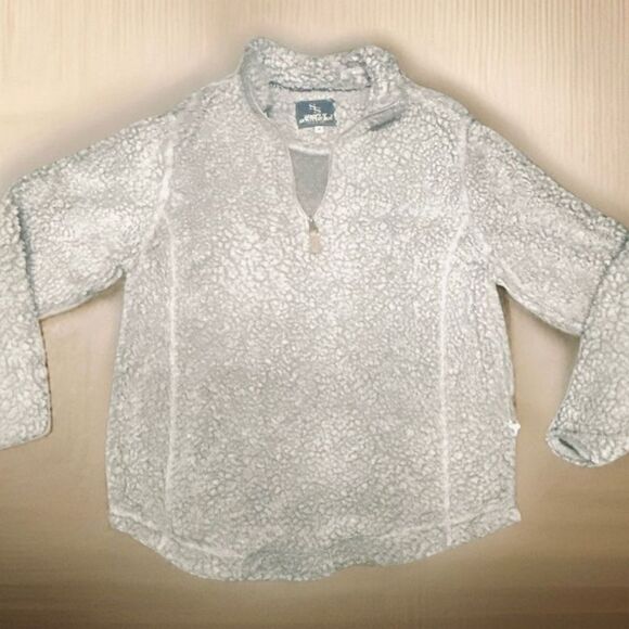 Simply Southern Women's Gray Sherpa Fleece Pullover Jacket Size M - Picture 1 of 3